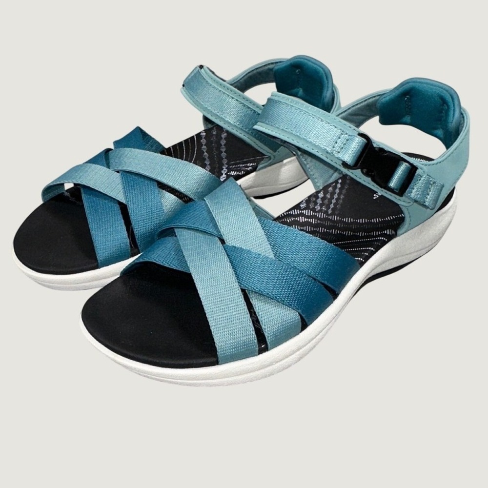 Clarks Cloudsteppers Arla Glade Blue Strappy Sports Sandals Womens 8.5 26165337
